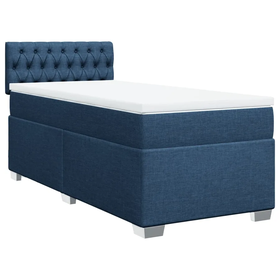Sommier à lattes de lit avec matelas Bleu 100x200 cm Tissu - 2