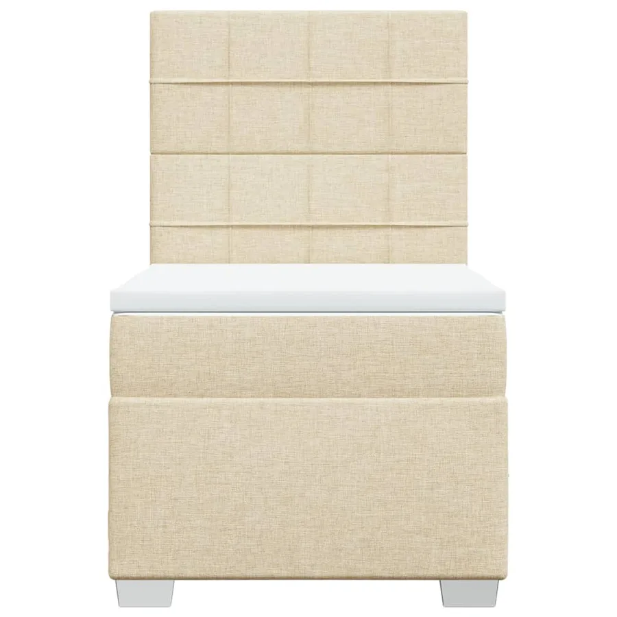 Sommier à lattes de lit avec matelas Crème 100x200 cm Tissu - 6