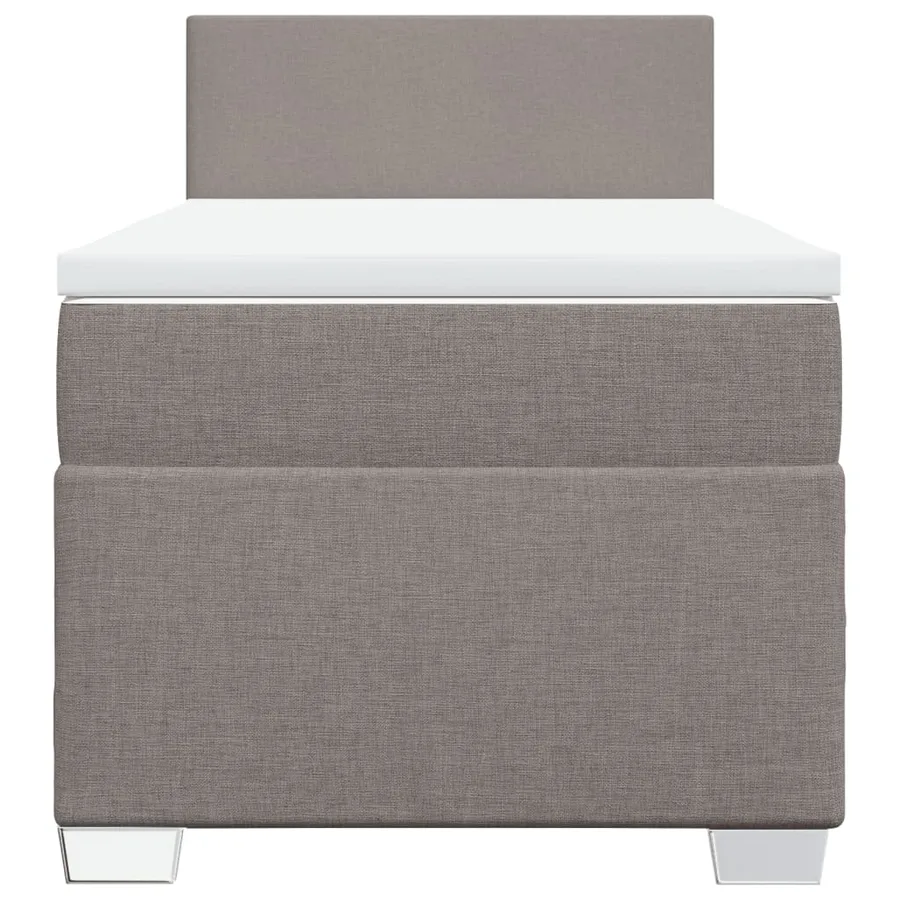 Sommier à lattes de lit avec matelas Taupe 100x200 cm Tissu - 4
