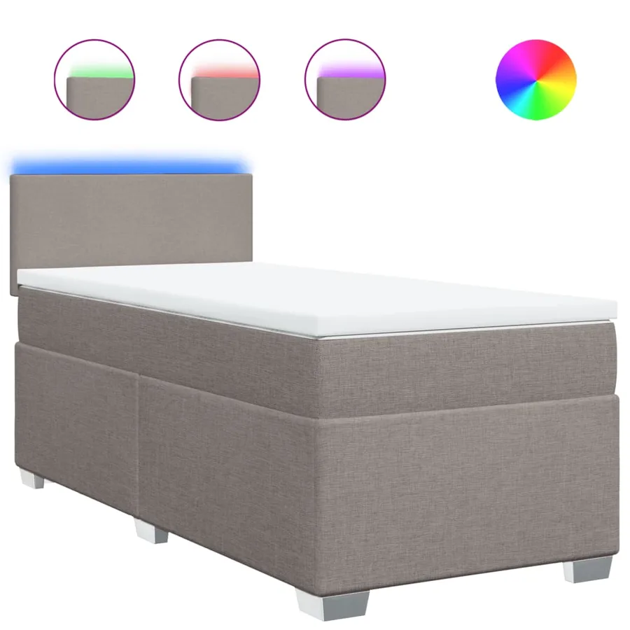 Sommier à lattes de lit avec matelas Taupe 100x200 cm Tissu - 2