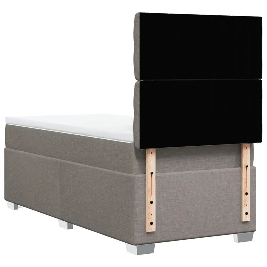 Sommier à lattes de lit avec matelas Taupe 100x200 cm Tissu - 12