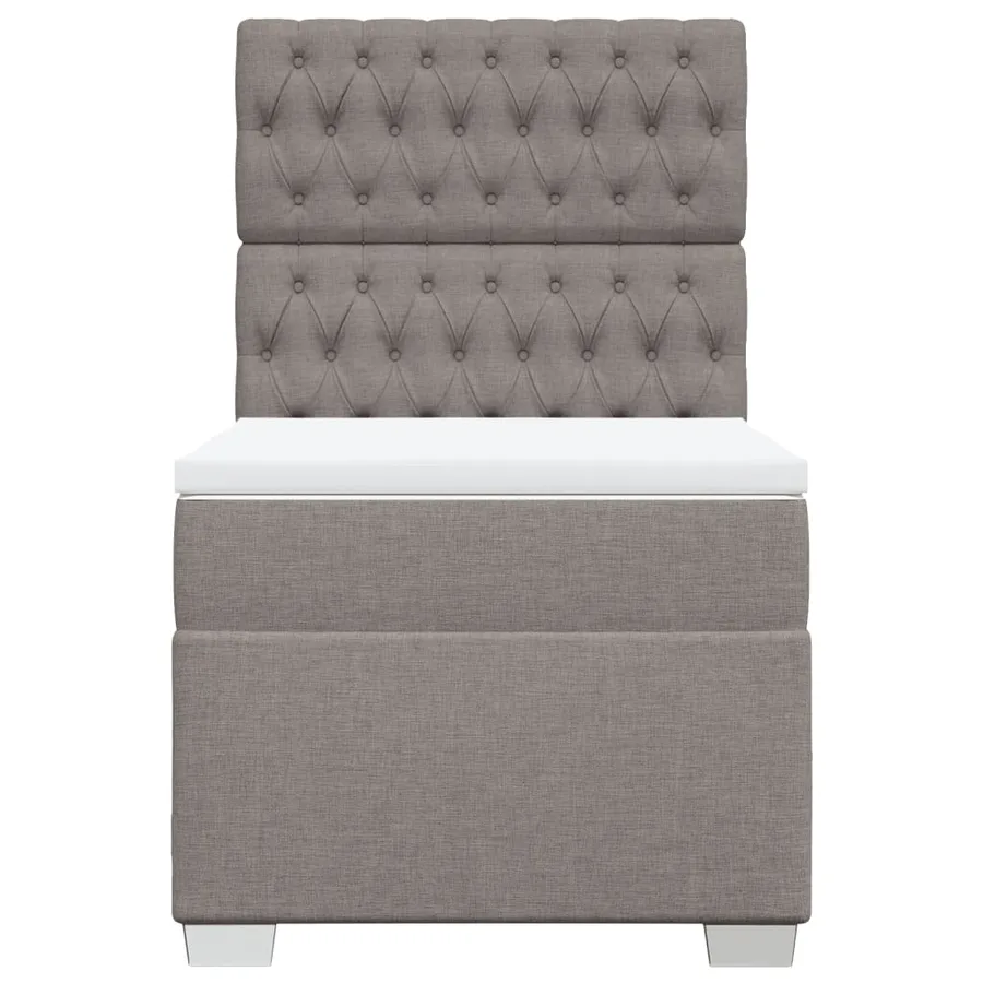 Sommier à lattes de lit avec matelas Taupe 100x200 cm Tissu - 6