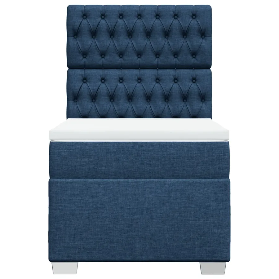 Sommier à lattes de lit avec matelas Bleu 100x200 cm Tissu - 6