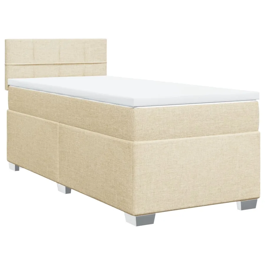 Sommier à lattes de lit avec matelas Crème 100x200 cm Tissu - 2