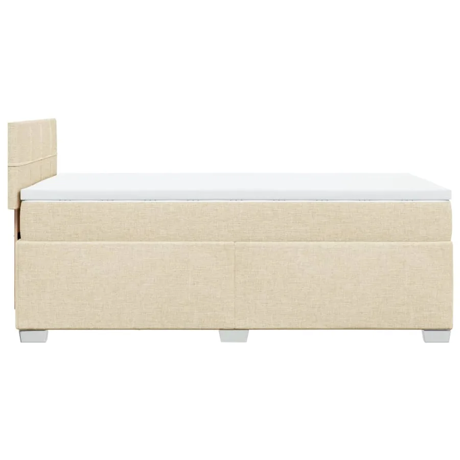 Sommier à lattes de lit avec matelas Crème 100x200 cm Tissu - 5