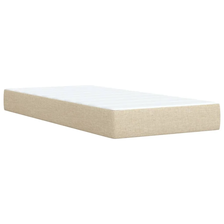 Sommier à lattes de lit avec matelas Crème 100x200 cm Tissu - 10