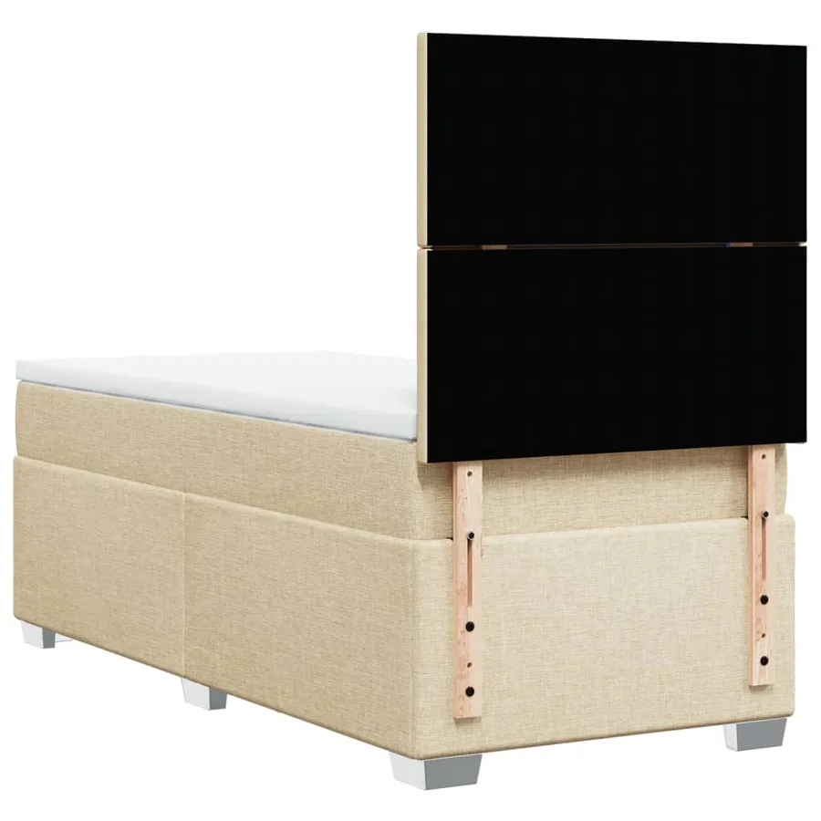 Sommier à lattes de lit avec matelas Crème 100x200 cm Tissu - 12