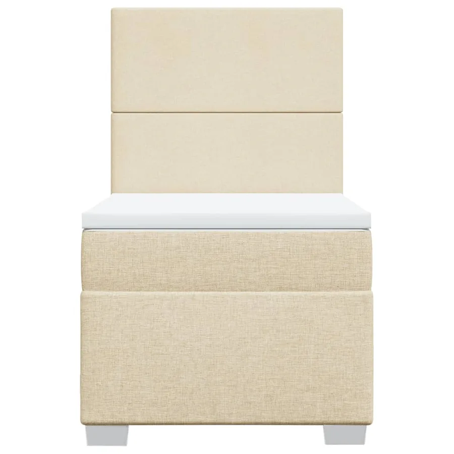 Sommier à lattes de lit avec matelas Crème 100x200 cm Tissu - 6
