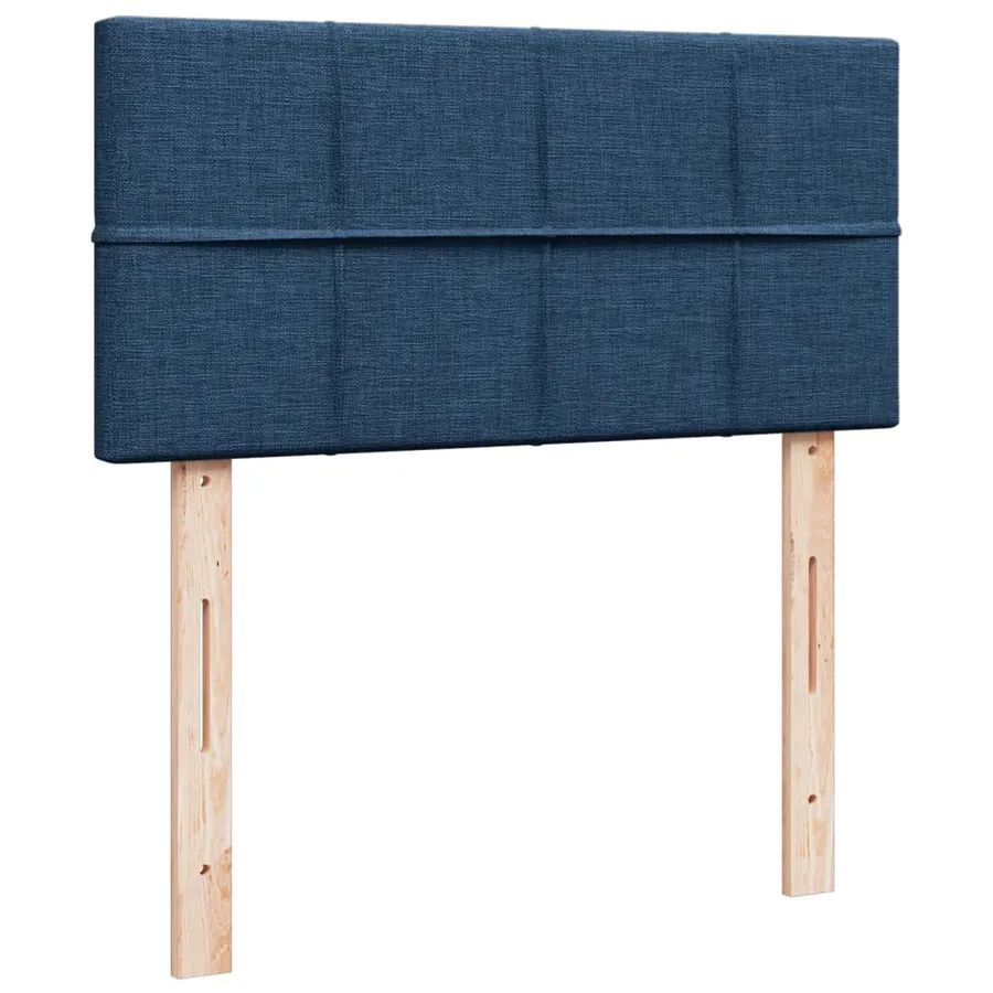 Sommier à lattes de lit avec matelas Bleu 100x200 cm Tissu - 7