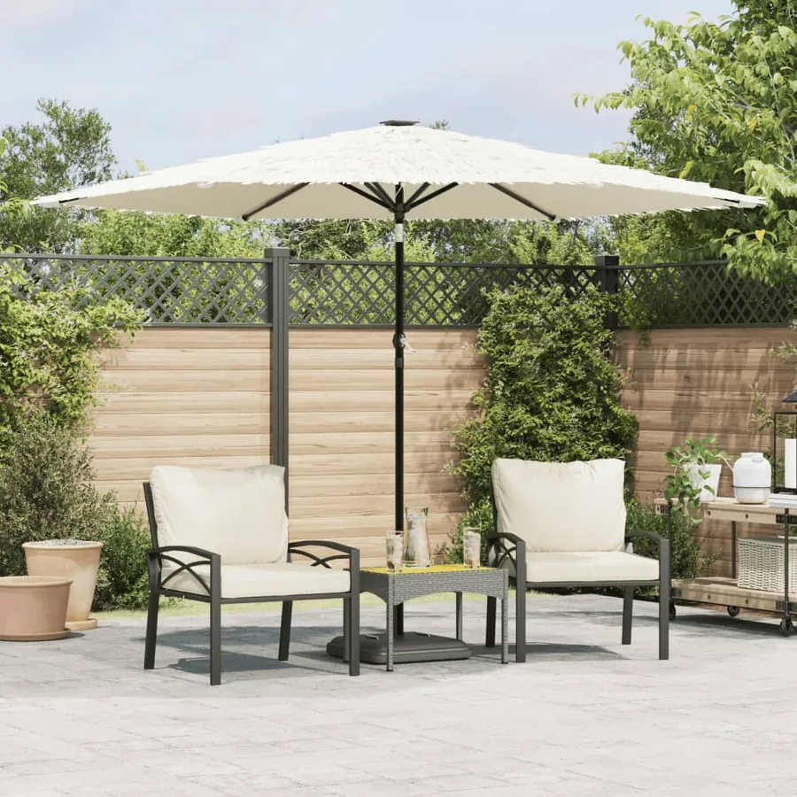 Parasol de jardin avec mât en acier blanc 288x288x225 cm