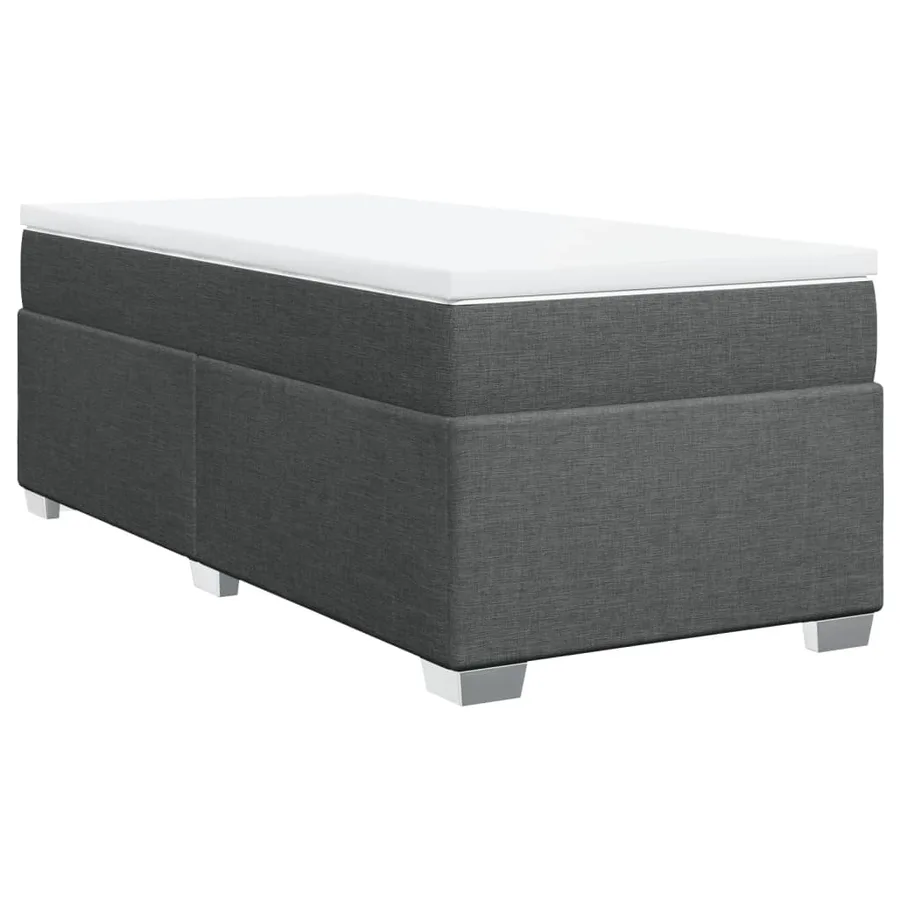 Sommier à lattes de lit avec matelas Gris foncé 90x200 cm Tissu - 2