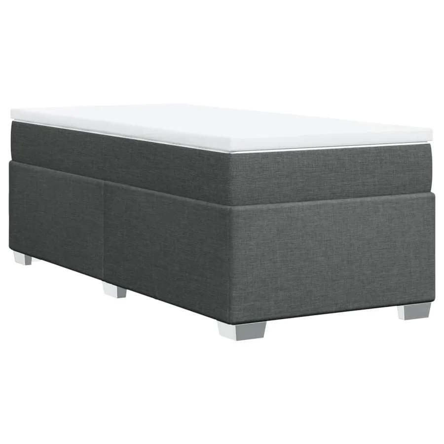 Sommier à lattes de lit avec matelas Gris foncé 90x200 cm Tissu - 9