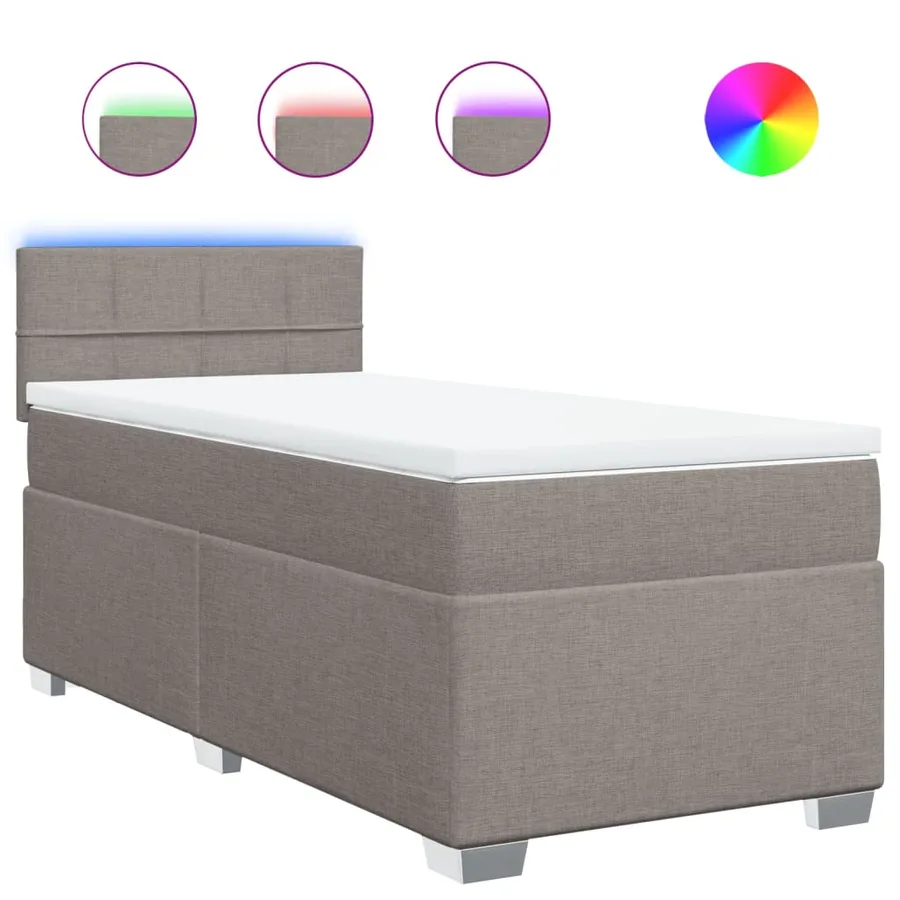 Sommier à lattes de lit avec matelas Taupe 90x200 cm Tissu - 2