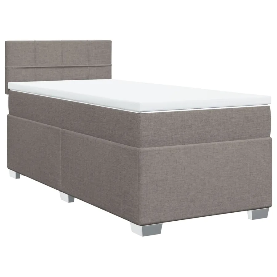 Sommier à lattes de lit avec matelas Taupe 90x200 cm Tissu - 3