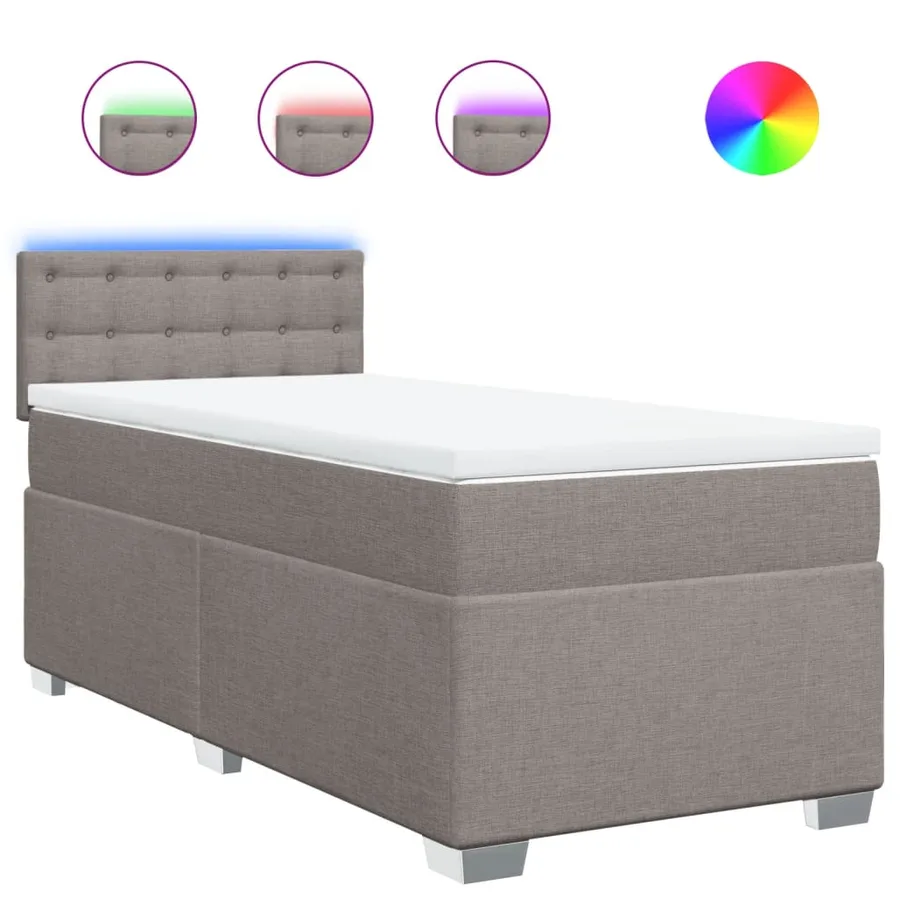 Sommier à lattes de lit avec matelas Taupe 90x200 cm Tissu - 2