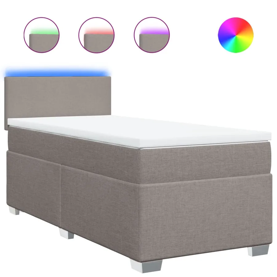 Sommier à lattes de lit avec matelas Taupe 90x200 cm Tissu - 2