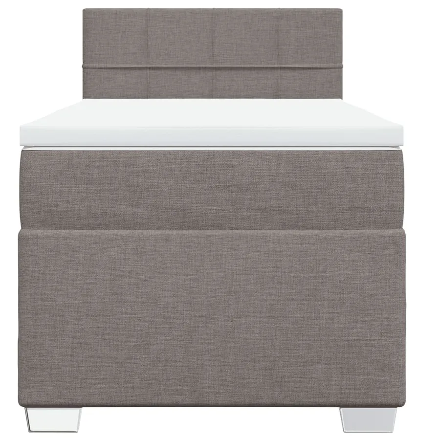 Sommier à lattes de lit avec matelas Taupe 90x200 cm Tissu - 4