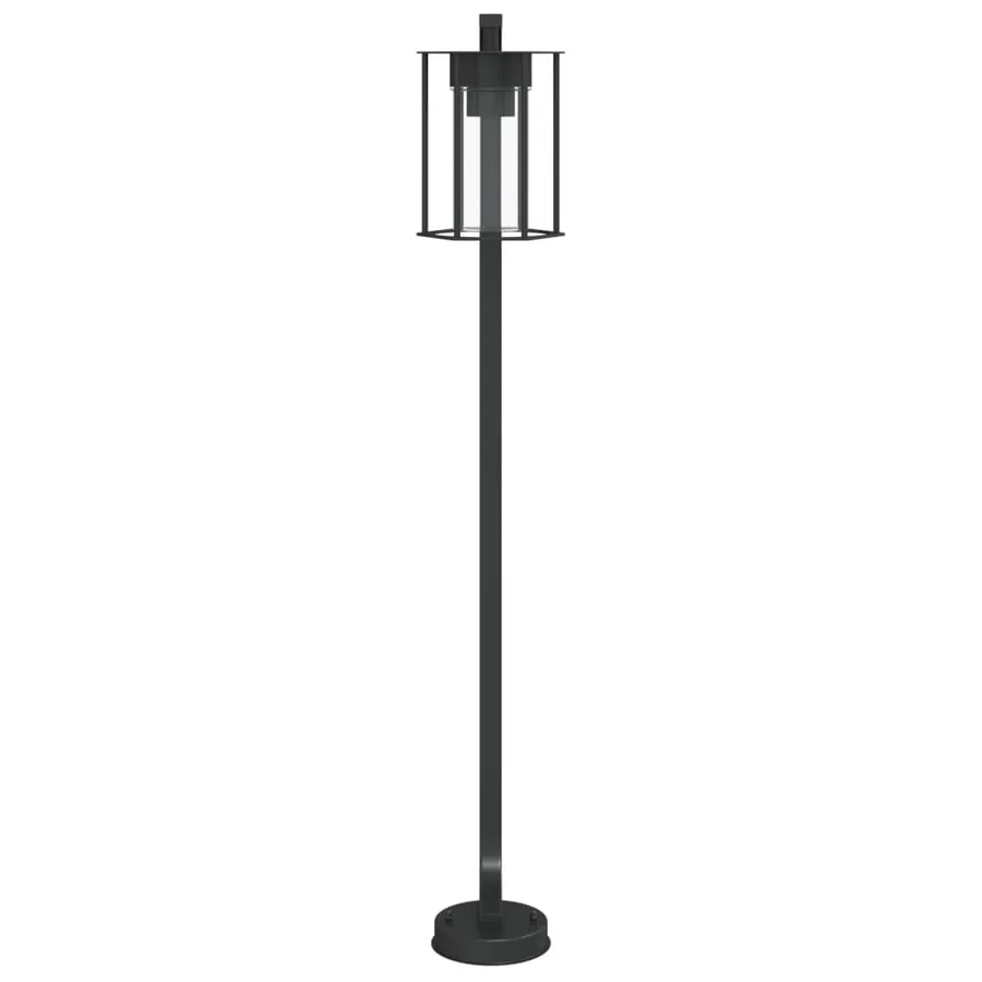 Lampadaires d'extérieur 3 pcs noir 100 cm acier inoxydable - 4