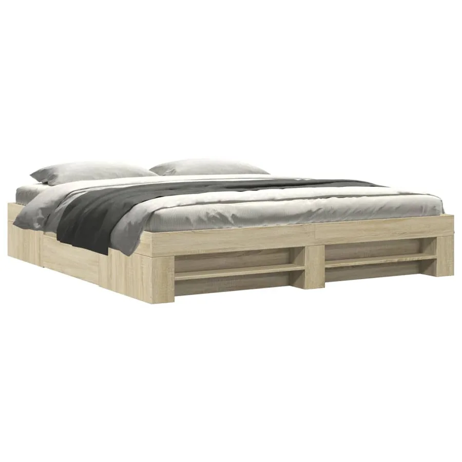 Cadre de lit sans matelas chêne sonoma 180x200 cm - 2
