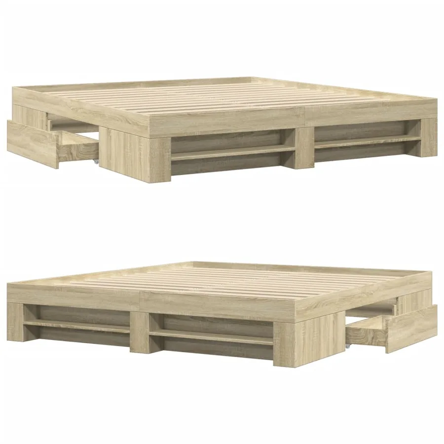 Cadre de lit sans matelas chêne sonoma 180x200 cm - 8