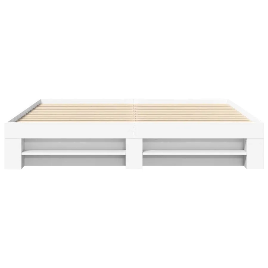 Cadre de lit sans matelas blanc 180x200 cm bois d'ingénierie - 5