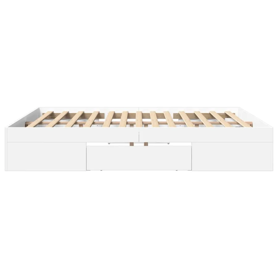 Cadre de lit sans matelas blanc 180x200 cm bois d'ingénierie - 6