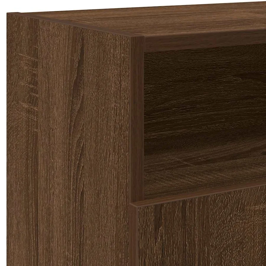 Meuble TV avec lumières LED Chêne marron 120x30x50 cm - 11