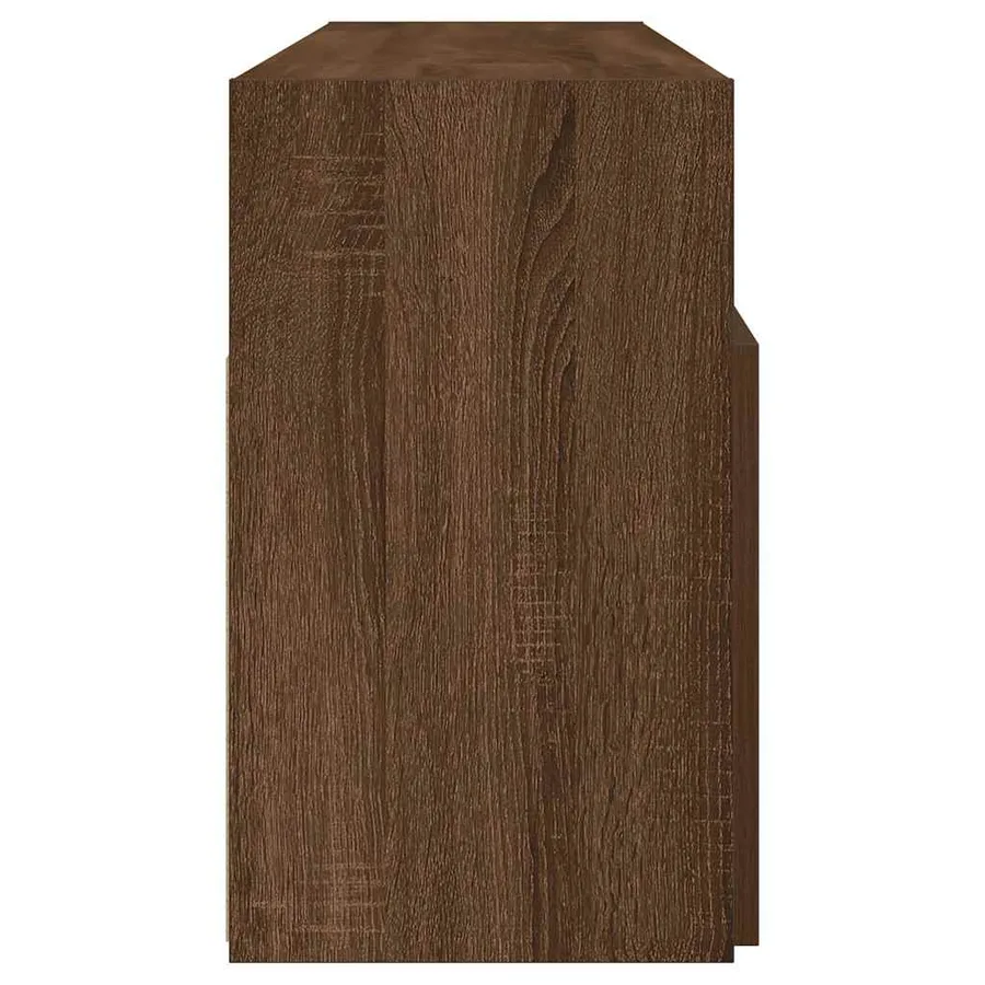 Meuble TV avec lumières LED Chêne marron 120x30x50 cm - 8