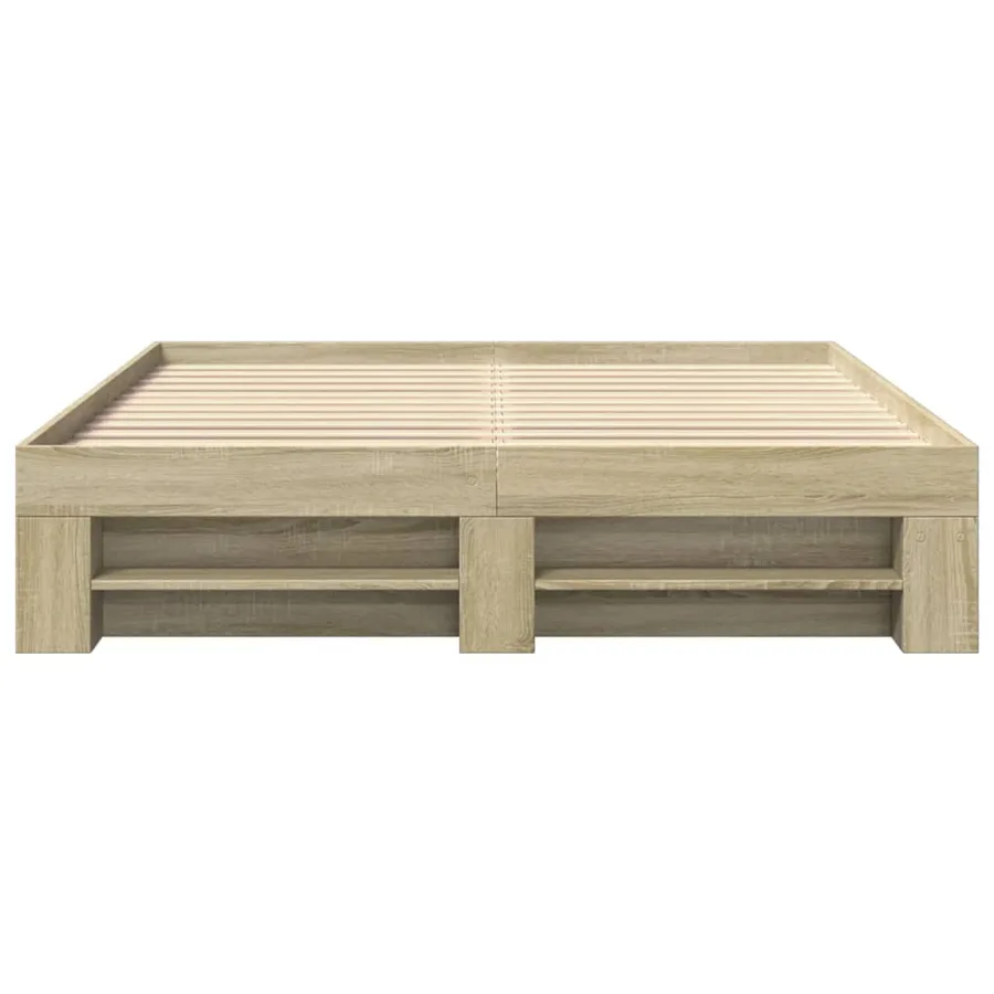 Cadre de lit sans matelas chêne sonoma 160x200 cm - 5