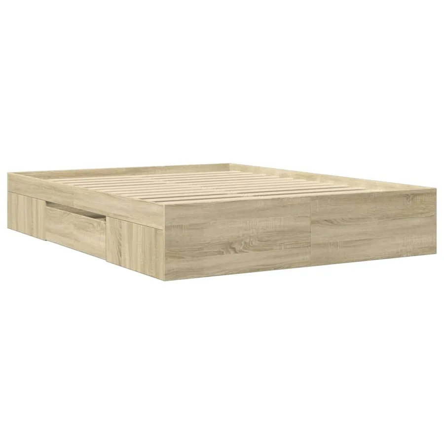 Cadre de lit sans matelas chêne sonoma 160x200 cm - 7