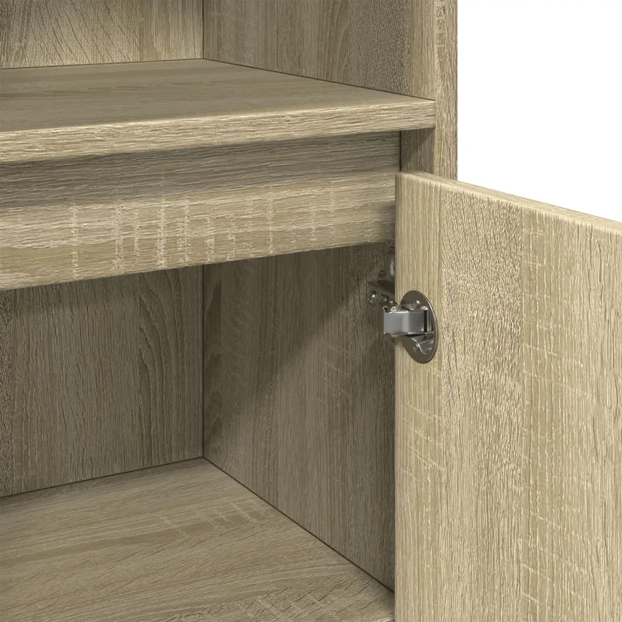 Armoire de salle de bain Chêne sonoma 30x30x183,5 cm Aggloméré - 8