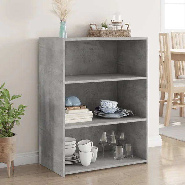 Buffet gris béton 70x41x93 cm bois d'ingénierie