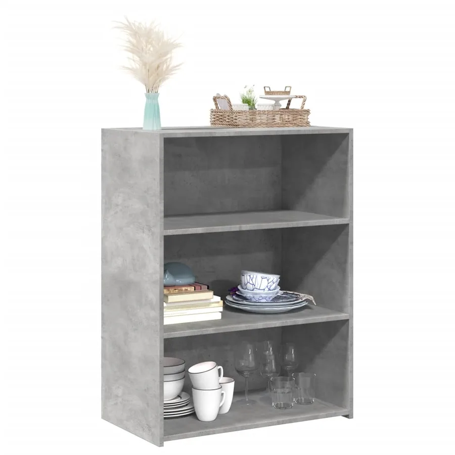 Buffet gris béton 70x41x93 cm bois d'ingénierie - 3