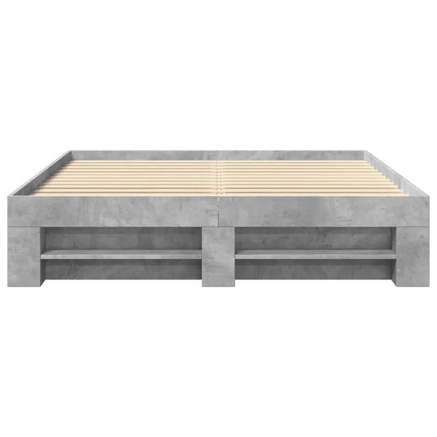Cadre de lit sans matelas gris béton 150x200 cm bois ingénierie - 5