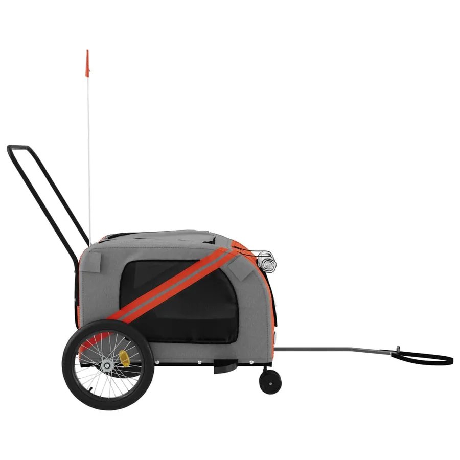 Remorque de vélo pour animaux de compagnie orange et gris - 6
