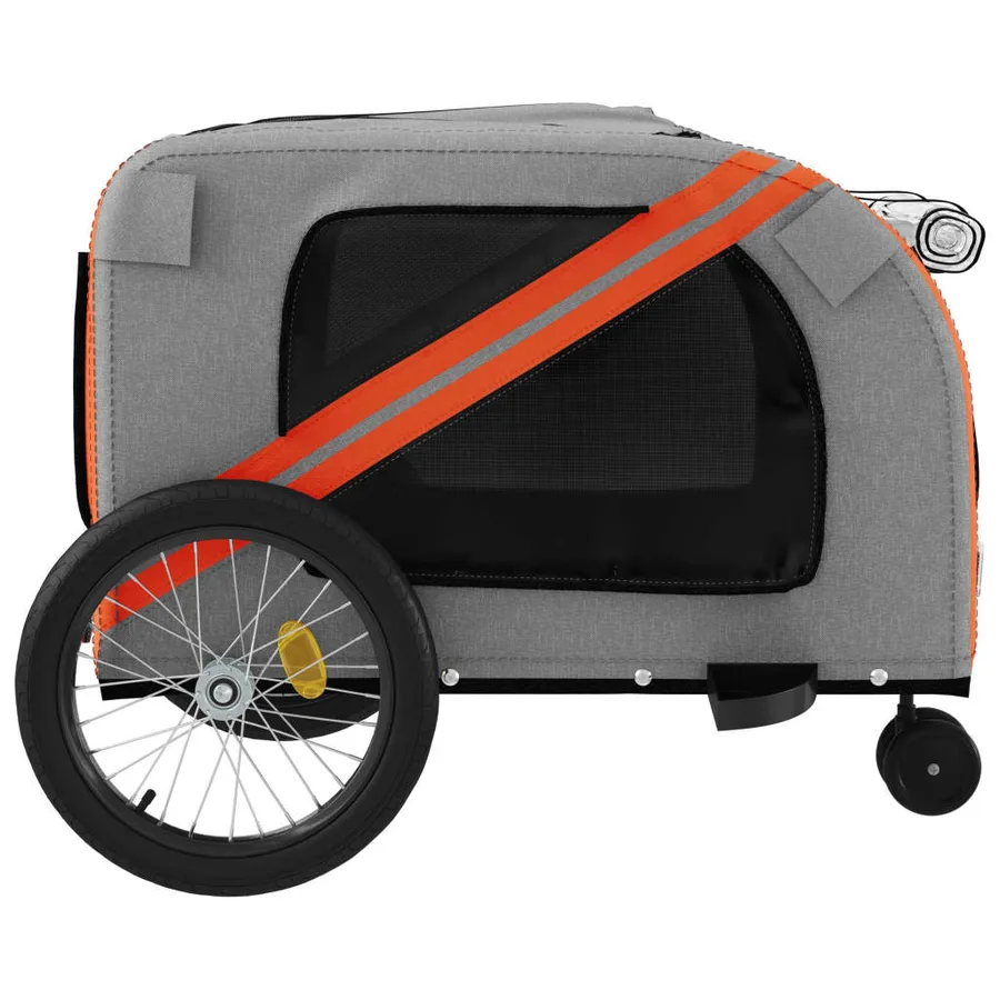 Remorque de vélo pour animaux de compagnie orange et gris - 7