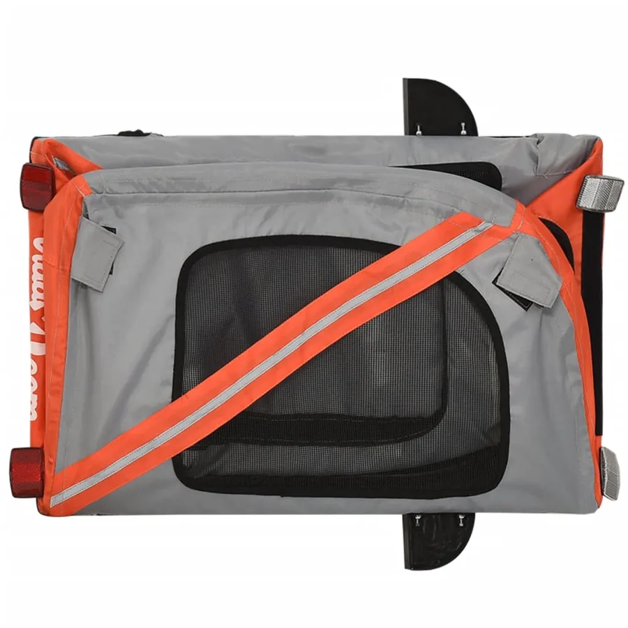 Remorque de vélo pour animaux de compagnie orange et gris - 9