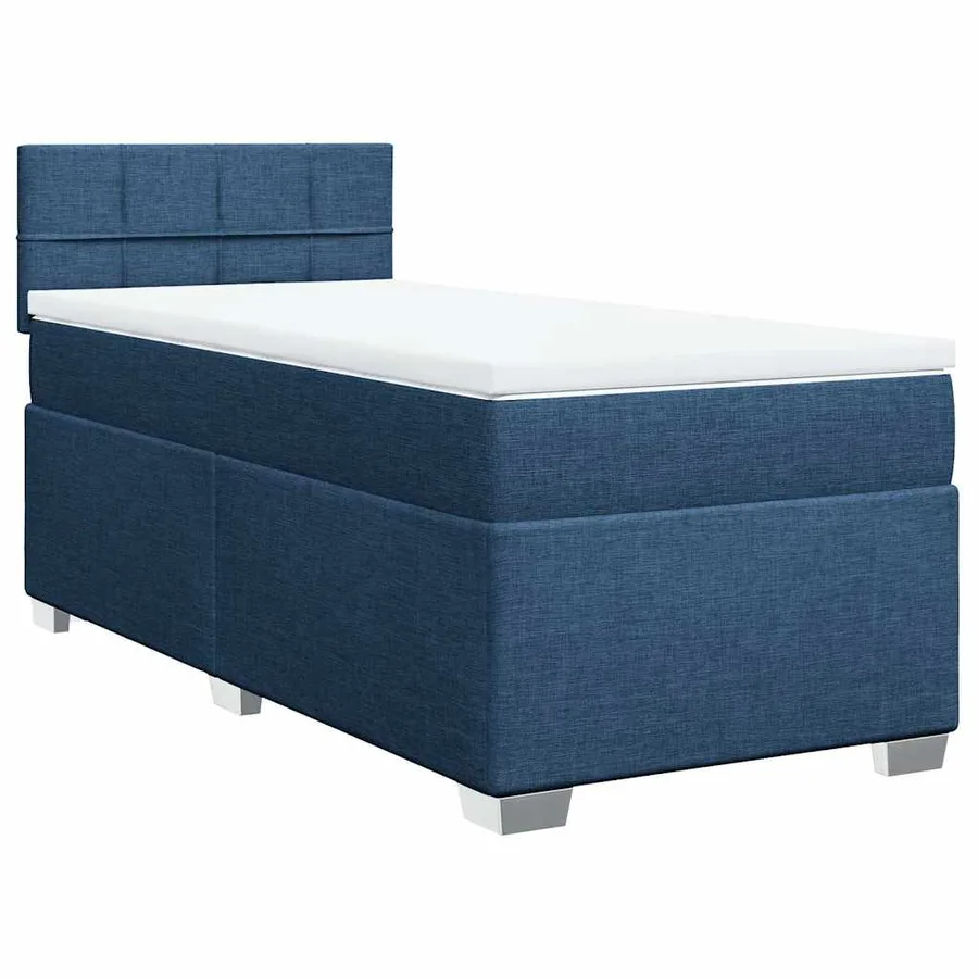 Sommier à lattes de lit avec matelas Bleu 80x200 cm Tissu - 3