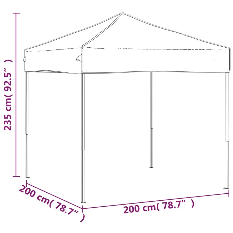 Tente de réception pliable Anthracite 2x2 m - 8