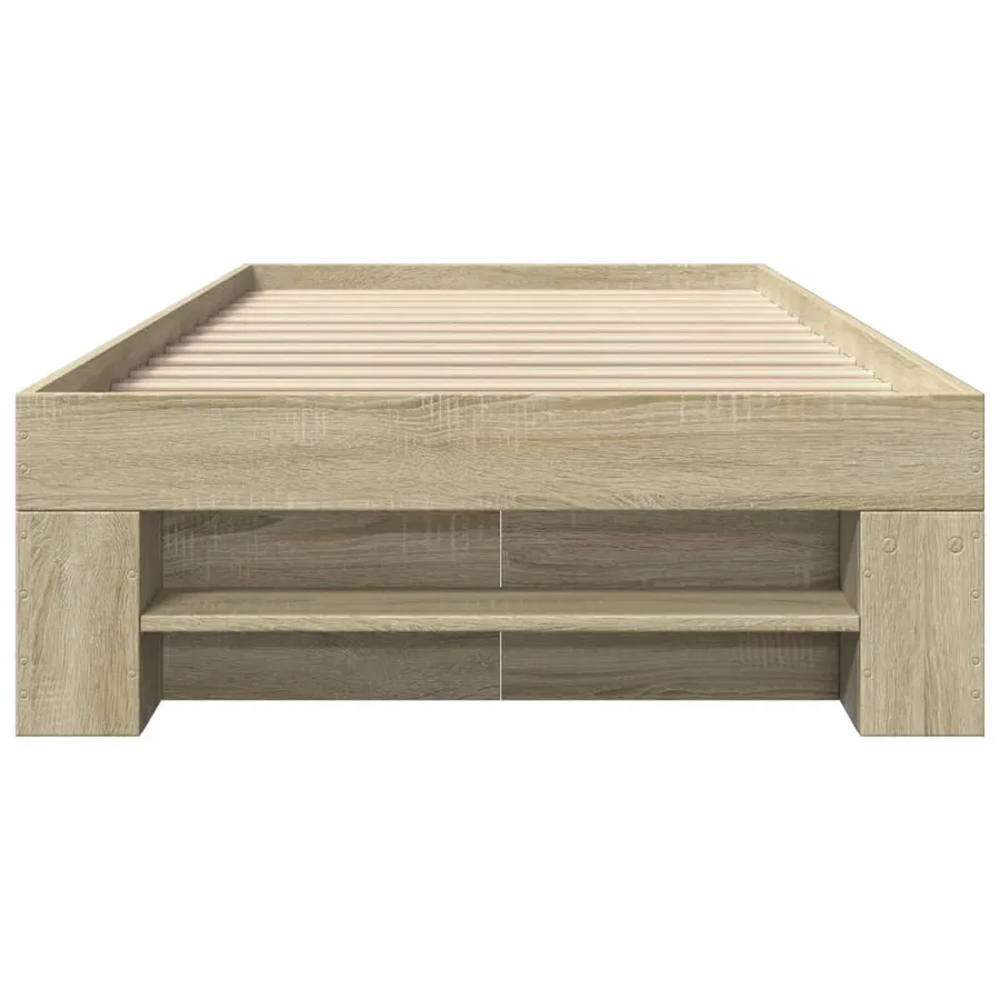 Cadre de lit sans matelas chêne sonoma 75x190 cm - 5