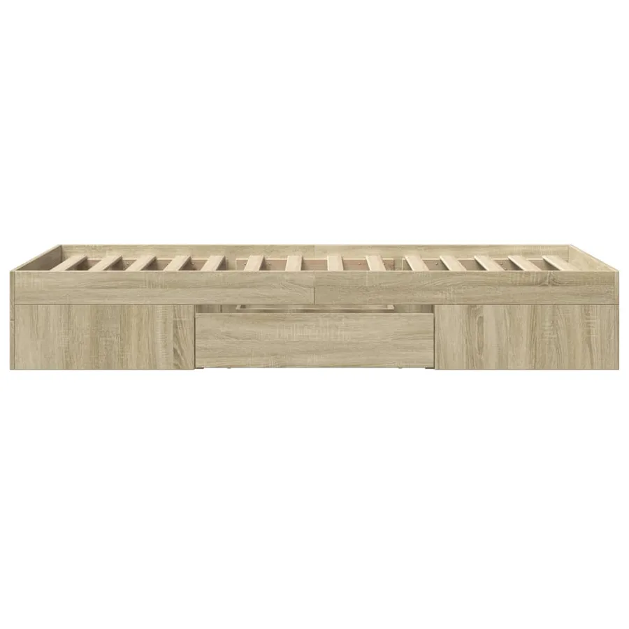 Cadre de lit sans matelas chêne sonoma 75x190 cm - 6