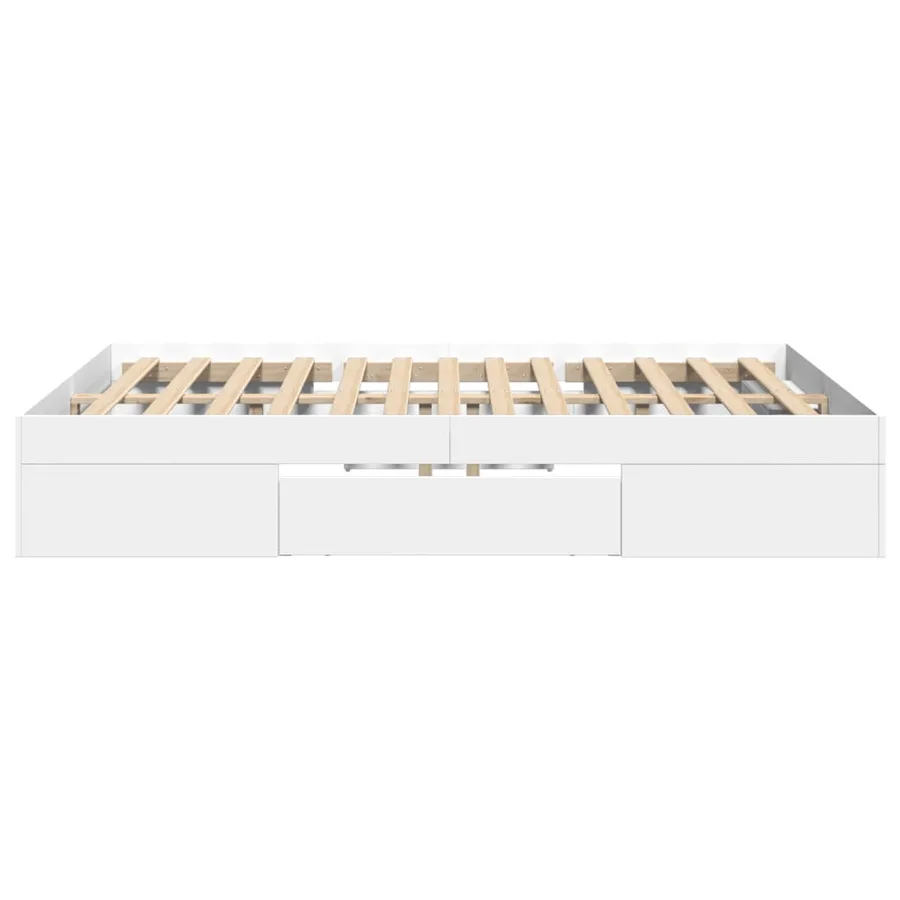 Cadre de lit sans matelas blanc 120x200 cm bois ingénierie - 6