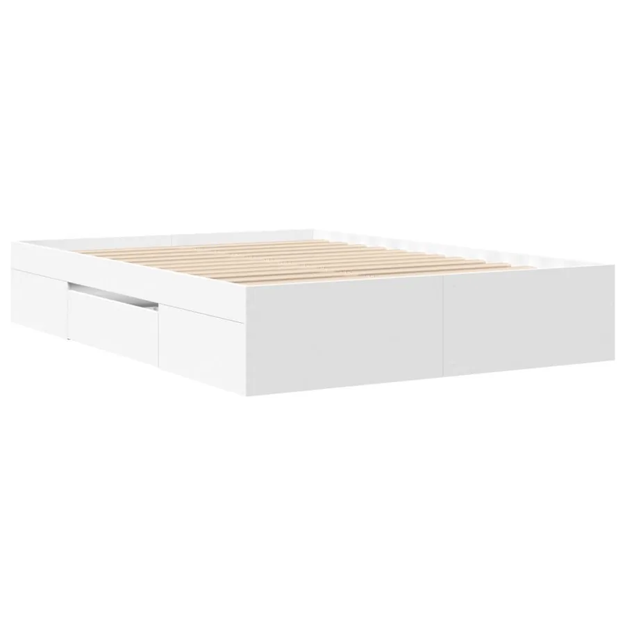 Cadre de lit sans matelas blanc 120x200 cm bois ingénierie - 7