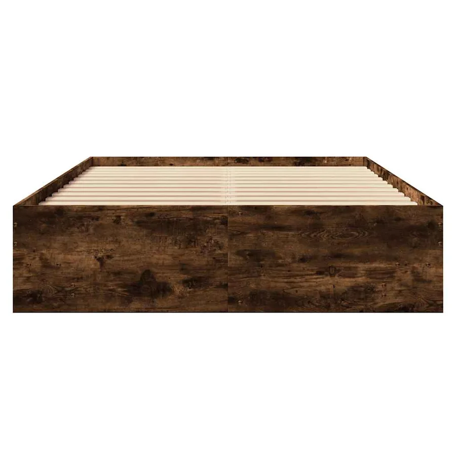Cadre de lit sans matelas chêne fumé 140x190 cm bois ingénierie - 5