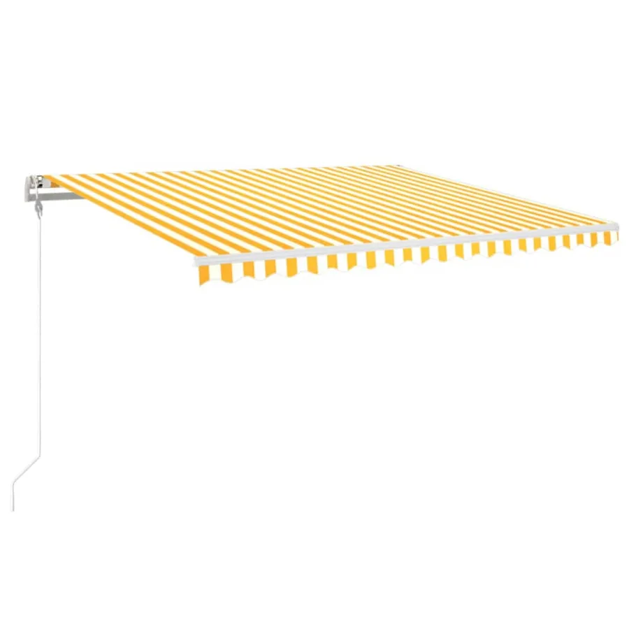 Automatic retractable awning 450x350 cm Yellow and white - 2