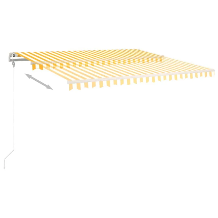 Automatic retractable awning 450x350 cm Yellow and white - 3
