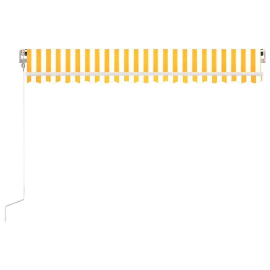 Automatic retractable awning 450x350 cm Yellow and white - 4