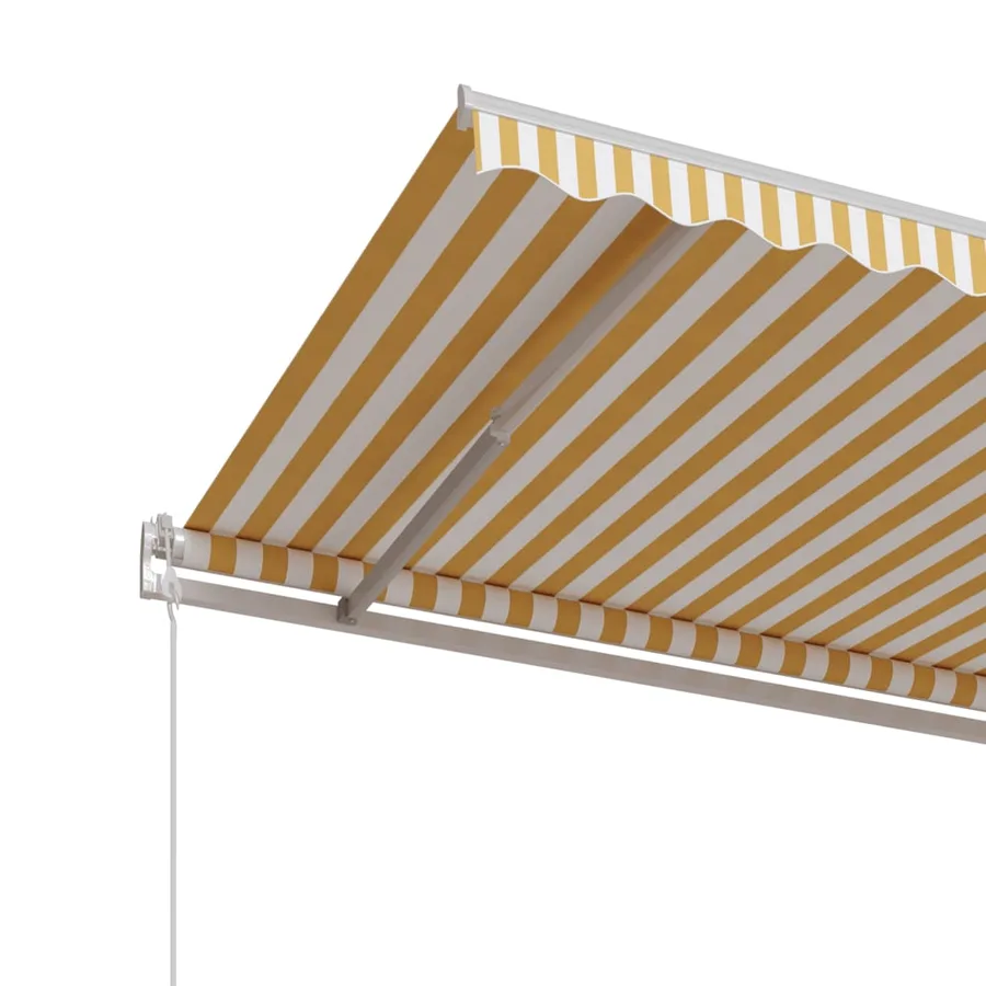 Auvent rétractable automatique 450x350 cm Jaune et blanc - 5