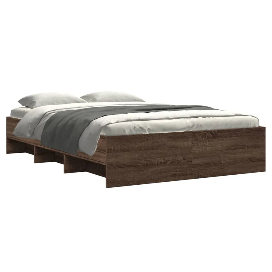 Cadre de lit sans matelas chêne marron 140x190 cm - 3