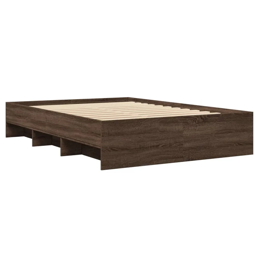 Cadre de lit sans matelas chêne marron 140x190 cm - 4